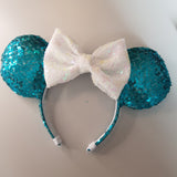 Turquoise sequin ears