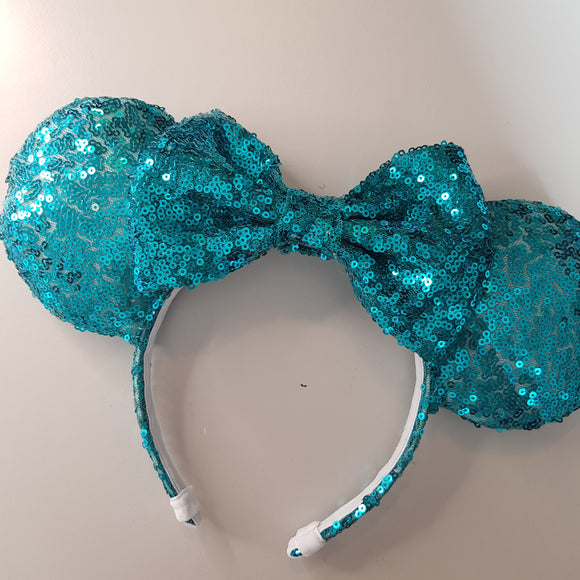Turquoise sequin ears