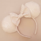 White sequin minnie mouse ears