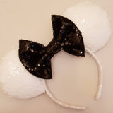 White sequin minnie mouse ears