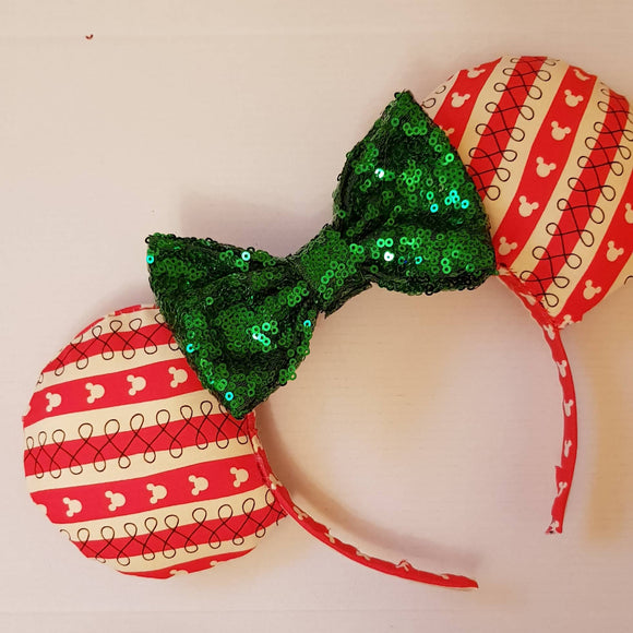 Christmas Stripe Minnie ears