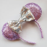 Purple sequin minnie ears choice of bow