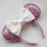 Purple sequin minnie ears choice of bow