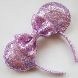 Purple sequin minnie ears choice of bow