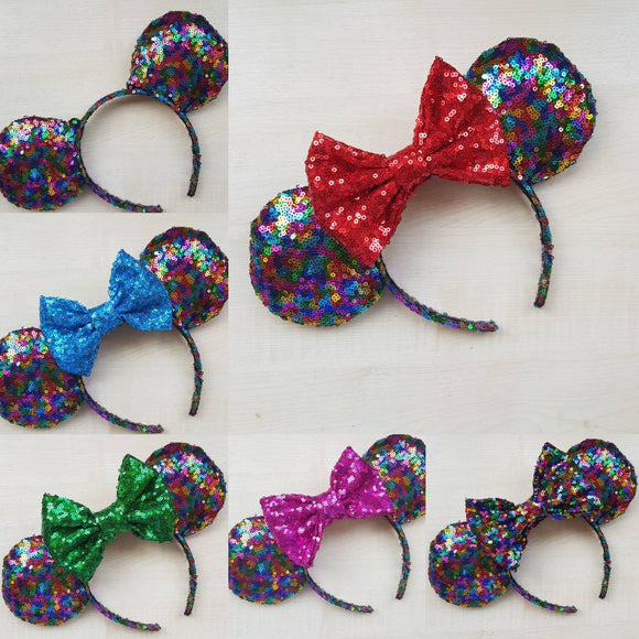 Rainbow Minnie ears