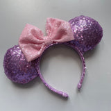 Purple sequin minnie ears choice of bow