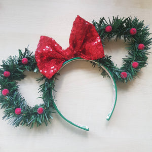 Christmas Wreath Minnie ears