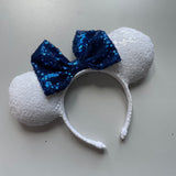 White sequin minnie mouse ears