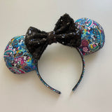 Mickey and Minnie paisley print ears, knotband and scrunchie