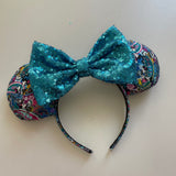 Mickey and Minnie paisley print ears, knotband and scrunchie