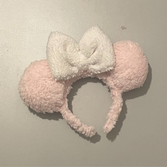 Pink Sherpa teddy ears