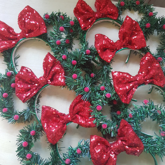 Christmas Wreath Minnie ears