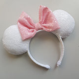White sequin minnie mouse ears