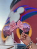 Purple sequin minnie ears choice of bow