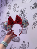 Sketch minnie and mickey ears, knotband and scrunchie